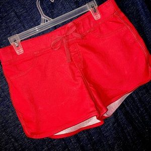 Bright Red Stretchy Tie Shorts